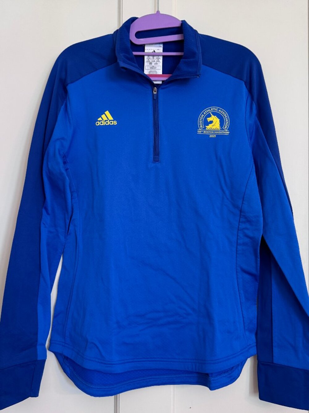 adidas Womens Boston Marathon 2021 1/2 Zip Pullover Sweatshirt Size M NWT